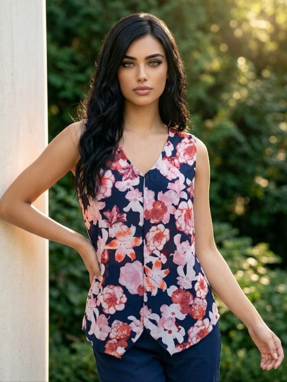 Adele & May Floral Sleeveless Camisole #BL42